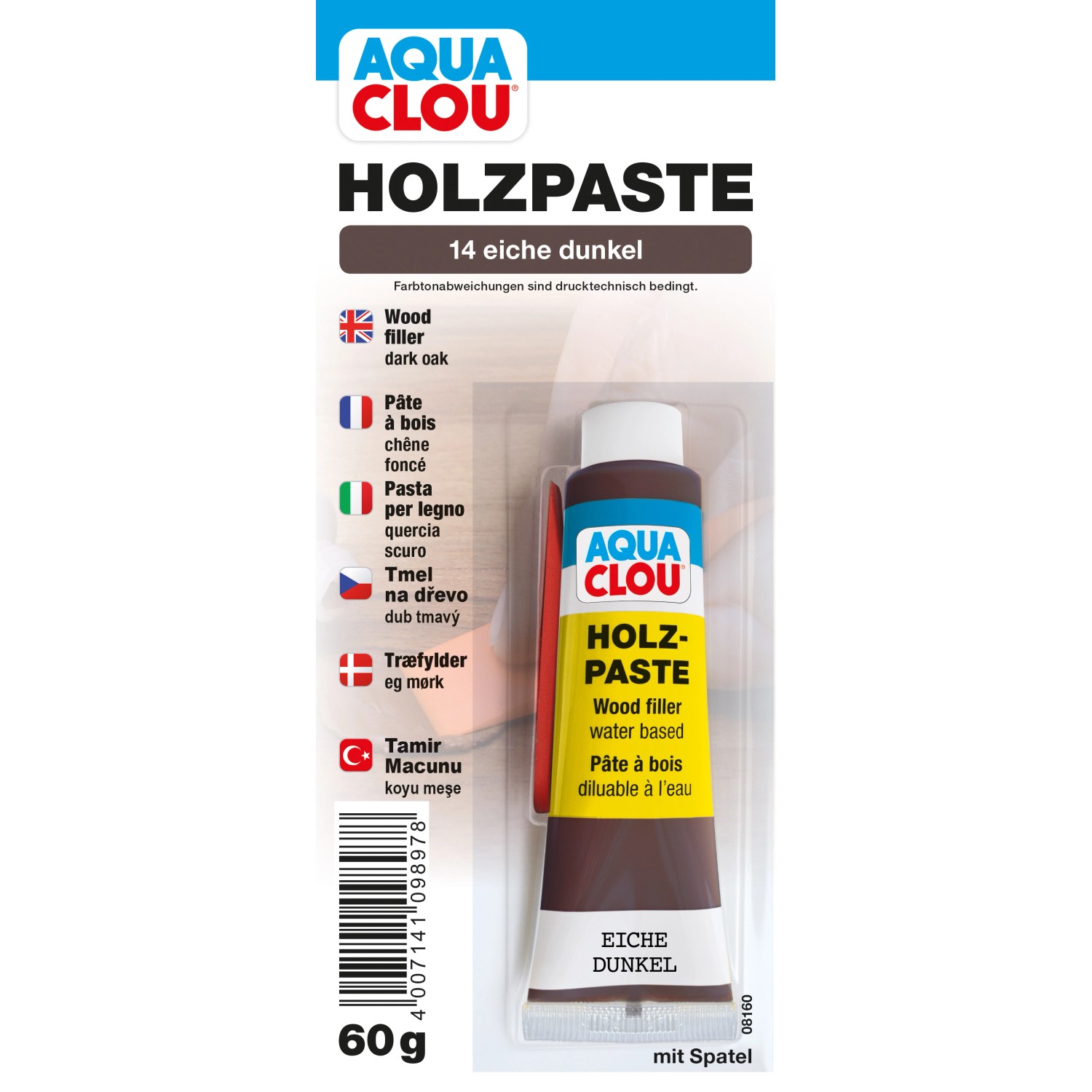 Clou Holzpaste wasserverdünnbar Eiche dunkel 60 g von CLOU