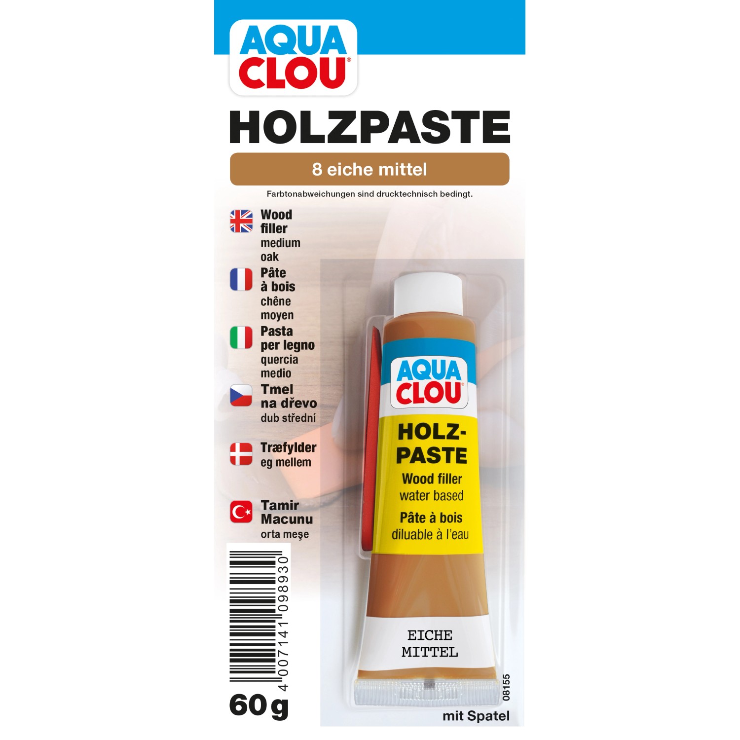 Clou Holzpaste wasserverdünnbar Eiche Mittel 60 g von CLOU