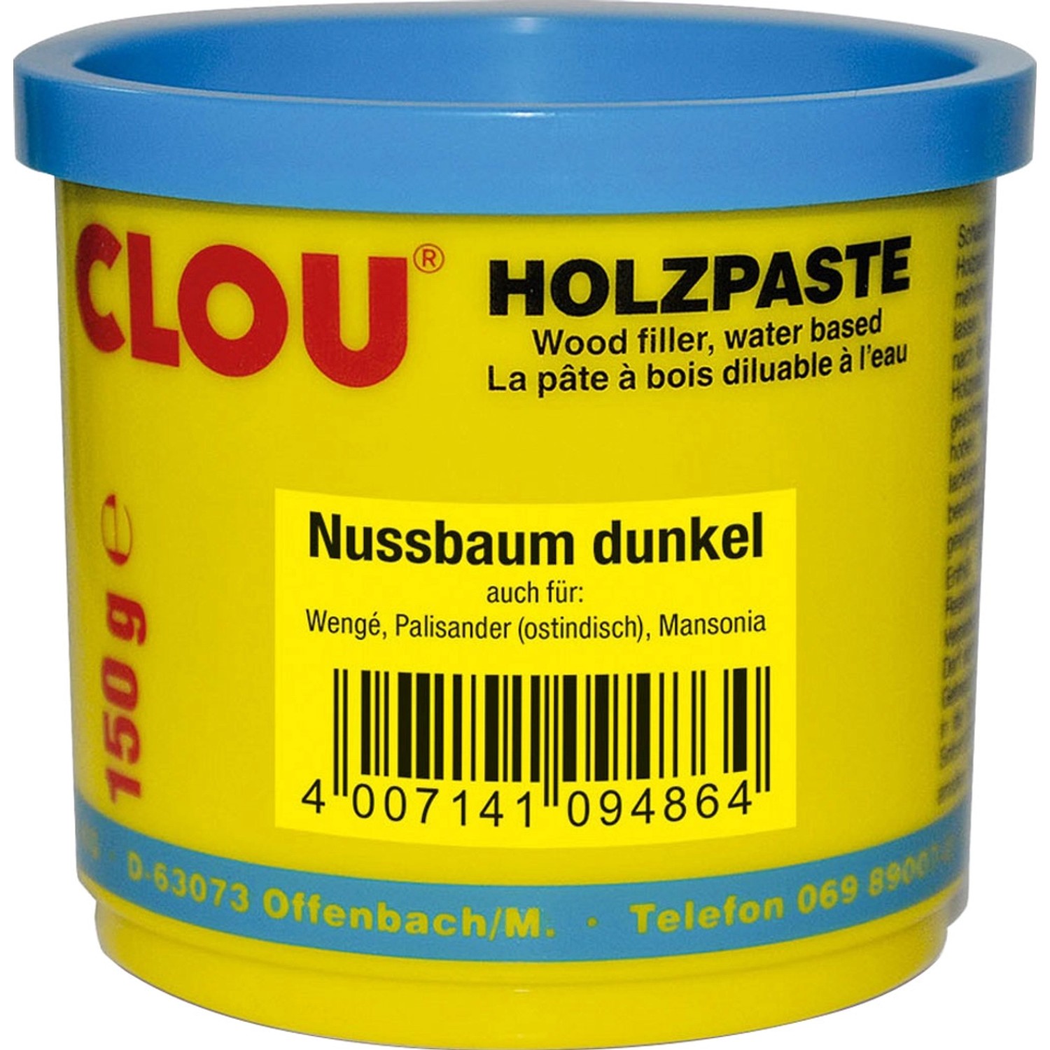 Clou Holzpaste wasserverdünnbar Nussbaum Dunkel 150 g von CLOU