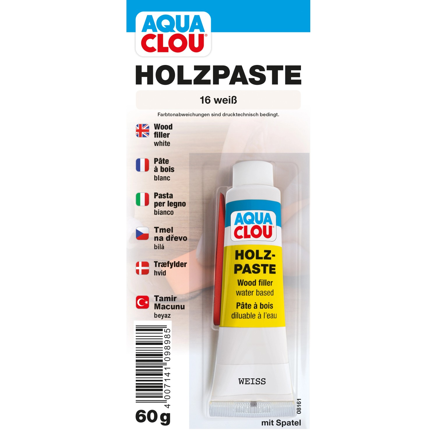 Clou Holzpaste wasserverdünnbar Weiß 60 g von CLOU