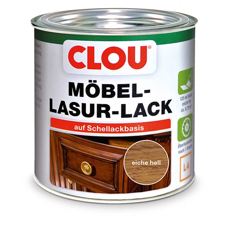 Clou Möbel-Lasur-Lack Eiche Hell 125 ml von CLOU