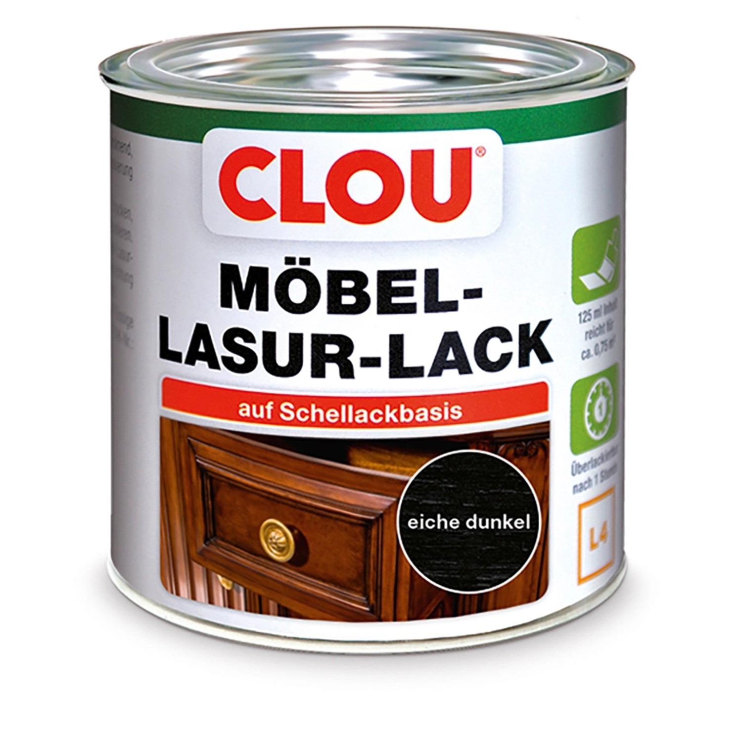 Clou Möbel-Lasur-Lack L4 Eiche dunkel 125 ml von CLOU