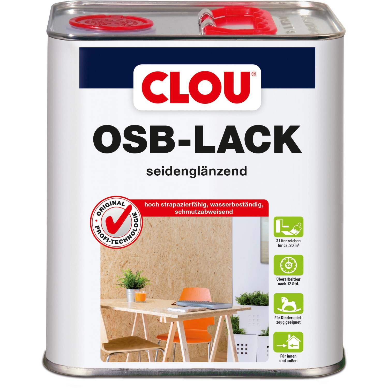 Clou OSB-Lack Transparent seidenmatt 3 l von CLOU