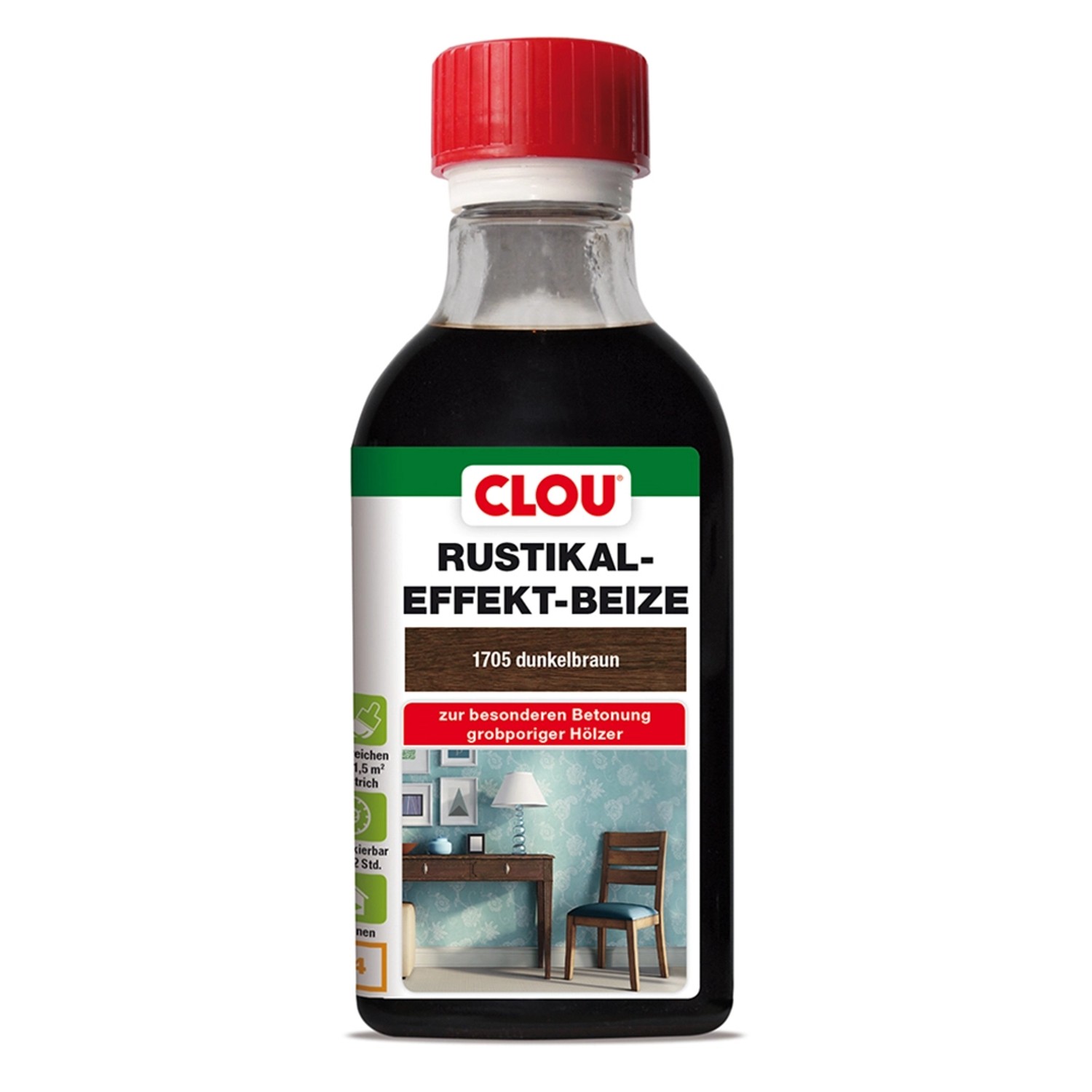 Clou Rustikaleffekt-Beize Dunkelbraun 250 ml von CLOU