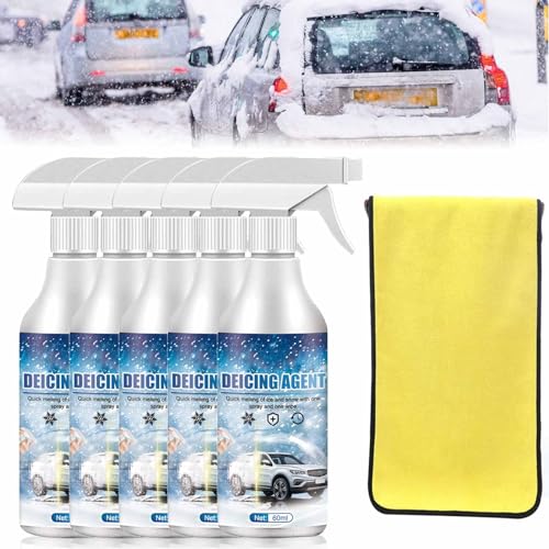 CLOUDEMO Deicer Spray for Car Windshield, Auto Windshield Deicing Spray, Ice Remover Melting Spray Deicer for Car, Windshield Deicer Spray, Winter Car Essentials (5PCS) von CLOUDEMO