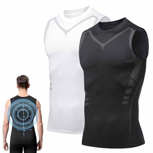 CLOUDEMO Zemanva, Zemanva Correction Vest, Menionic Posturecorrector Vest (White + Black,L) von CLOUDEMO