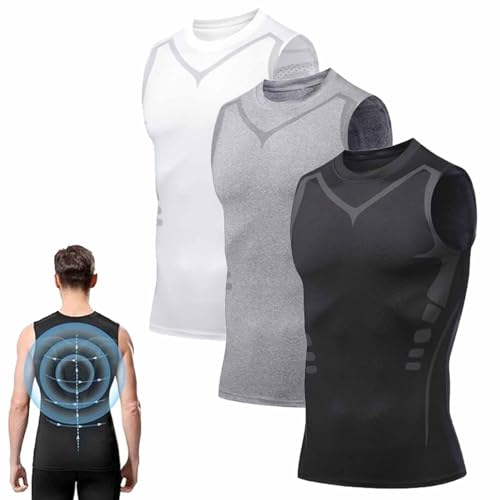 CLOUDEMO Zemanva, Zemanva Correction Vest, Menionic Posturecorrector Vest (White + Grey + Black,M) von CLOUDEMO