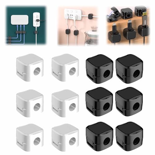 Uierty Charging Cable Magnetic Cable Organizer Storage Holder, Uierty Charging Cable Holder, Uierty Cable Management, Utility Cord Holder for Home, Office, Car, Desk (A+B*12pcs) von CLOUDEMO