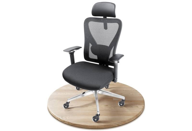 CLOUVOU Bürostuhl ergonomisch, CleverSeat Schreibtischstuhl bis 150 kg - Testsieger (Chefsessel für Arbeitszimmer, 4D Chrom-Metallarmlehne), Blade Wheels, Homeoffice, Gaming Stuhl, Drehstuhl von CLOUVOU
