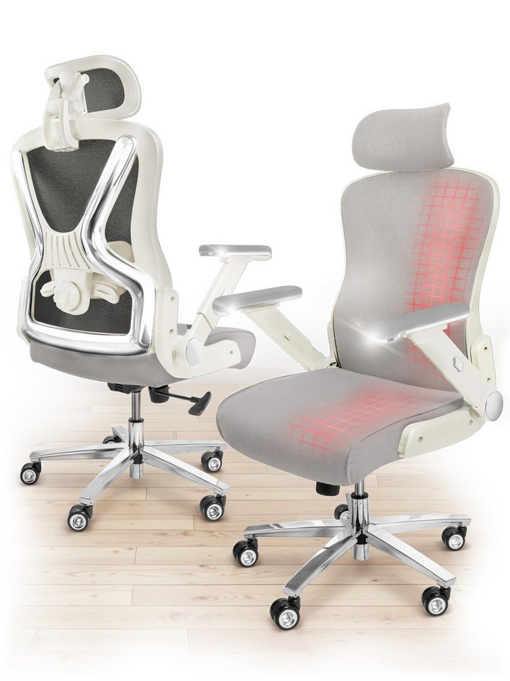 CLOUVOU Bürostuhl ergonomisch, Schreibtischstuhl bis 150 kg - Testsieger (PowerSeat - Chefsessel für Arbeitszimmer, 5D Gaming Armlehnen), Blade Wheels, Homeoffice, Gaming Stuhl, Drehstuhl), Blade Wheels, Homeoffice, Gaming Stuhl, Drehstuhl von CLOUVOU