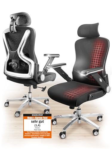 CLOUVOU PowerSeat Bürostuhl Ergonomisch [TESTSIEGER] Schreibtischstuhl 100% individuell einstellbar | Büro Stuhl & Gaming Stuhl | Computerstuhl Home Office Chair Ergonomic | Drehstuhl 200 kg von CLOUVOU