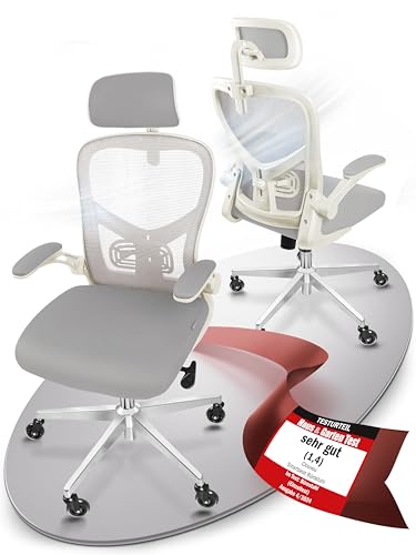 CLOUVOU SmartSeat Bürostuhl Ergonomisch [TESTSIEGER] Schreibtischstuhl 100% individuell einstellbar | Büro Stuhl & Gaming Stuhl | Computerstuhl Home Office Chair Ergonomic | Drehstuhl 150 kg von CLOUVOU