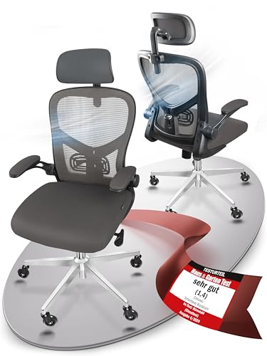 CLOUVOU SmartSeat Bürostuhl Ergonomisch [TESTSIEGER] Schreibtischstuhl 100% individuell einstellbar | Büro Stuhl & Gaming Stuhl | Computerstuhl Home Office Chair Ergonomic | Drehstuhl 150 kg von CLOUVOU