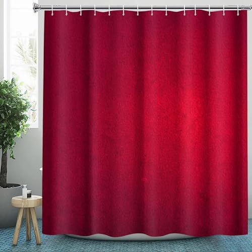 CLOXKS Wasserdichter Duschvorhänge Weinrot, Jahrgang Duschvorhang 150x200 Anti-Schimmel - Duschvorhang Textil für Badewanne mit 12 Haken von CLOXKS