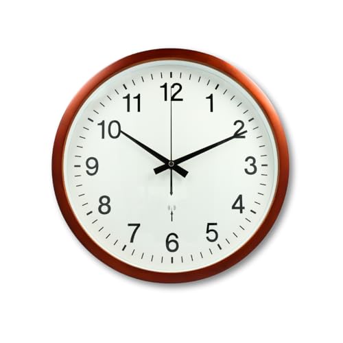 CLOXON Funkwanduhr Holz Optik Wohnzimmeruhr Funkuhr 32,5 cm ohne Ticken Küchenuhr batteriebetrieben Design Wanduhr braun von CLOXON