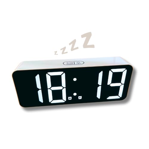 CLOXON LED Wecker digital mit großer Anzeige Digitaler Wecker Weiss Nachttischwecker USB aufladbar mit Datumsanzeige Temperatur Zwei Alarme 12/24 HR CLOXON LED Wecker digital mit großer Anzeige Digitaler Wecker Weiss Nachttischwecker USB aufladbar mit Datumsanzeige Temperatur Zwei Alarme 12/24 HR von CLOXON