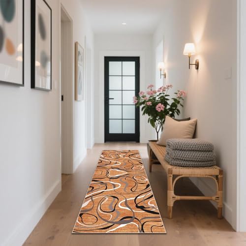 CLOYAO Flurteppich Läufer Lang Teppich Läufer rutschfest Flurläufer Küchenteppich Waschbar Korridor Teppiche Bettvorleger Waschbar für Eingang, Schlafzimmer, Waschküche, Esszimmer 40 x 130 cm von CLOYAO
