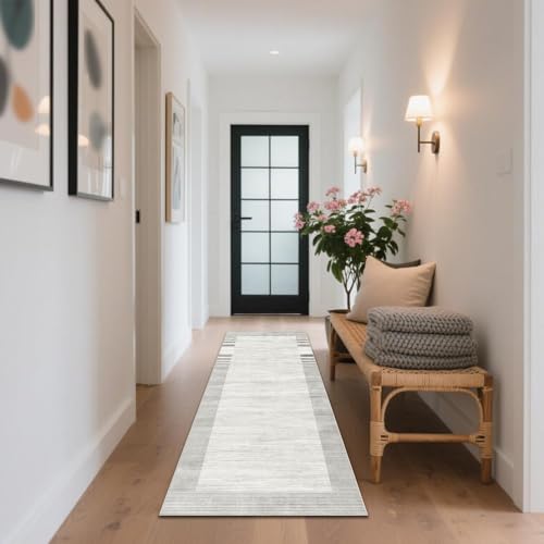 CLOYAO Flurteppich Läufer Lang Teppich Läufer rutschfest Flurläufer Küchenteppich Waschbar Korridor Teppiche Bettvorleger Waschbar für Eingang, Schlafzimmer, Waschküche, Esszimmer 40 x 140 cm von CLOYAO