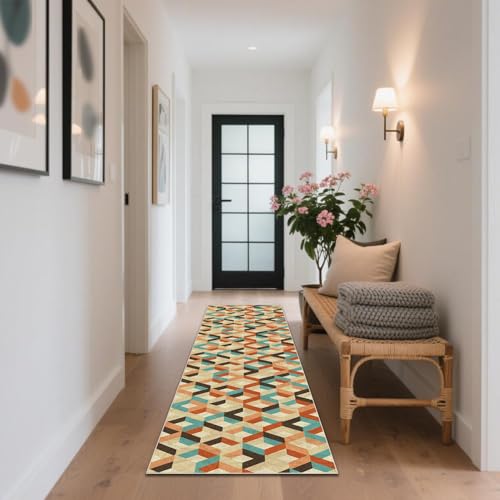 CLOYAO Flurteppich Läufer Lang Teppich Läufer rutschfest Flurläufer Küchenteppich Waschbar Korridor Teppiche Bettvorleger Waschbar für Eingang, Schlafzimmer, Waschküche, Esszimmer 40 x 60 cm von CLOYAO