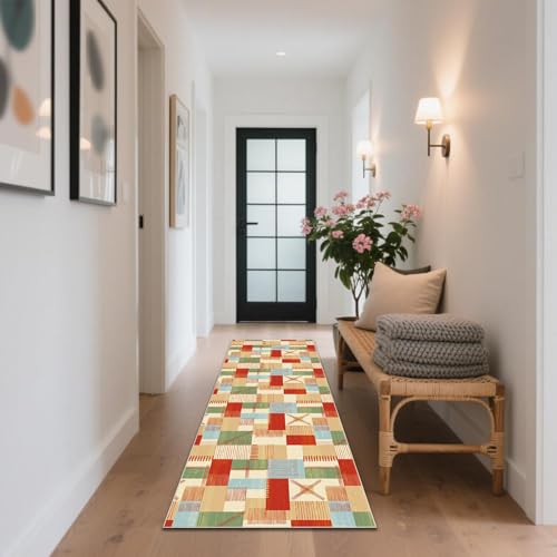 CLOYAO Flurteppich Läufer Lang Teppich Läufer rutschfest Flurläufer Küchenteppich Waschbar Korridor Teppiche Bettvorleger Waschbar für Eingang, Schlafzimmer, Waschküche, Esszimmer 70 x 260 cm von CLOYAO
