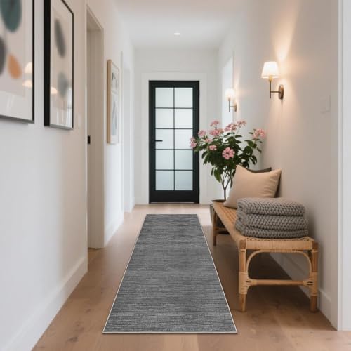 CLOYAO Flurteppich Läufer Lang Teppich Läufer rutschfest Flurläufer Küchenteppich Waschbar Korridor Teppiche Bettvorleger Waschbar für Eingang, Schlafzimmer, Waschküche, Esszimmer 80 x 350 cm von CLOYAO