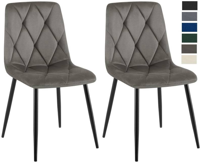 2 Stühle Set Esszimmerstuhl Samt Wohnzimmerstuhl Besucherstuhl Küchenstuhl 2 Stühle Set Esszimmerstuhl Samt Wohnzimmerstuhl Besucherstuhl Küchenstuhl von CLP