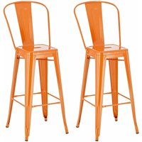 2er Set Barhocker Aiden Metall orange von CLP