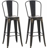 2er Set Barhocker Aiden Metall schwarz-gold 2er Set Barhocker Aiden Metall schwarz-gold von CLP