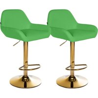 2er Set Barhocker Braga Gold Kunstleder grün von CLP