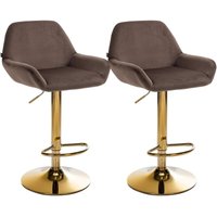 2er Set Barhocker Braga Gold Samt braun 2er Set Barhocker Braga Gold Samt braun von CLP