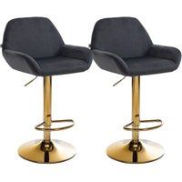 2er Set Barhocker Braga Gold Samt schwarz 2er Set Barhocker Braga Gold Samt schwarz von CLP