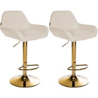 2er Set Barhocker Braga Gold Stoff creme von CLP