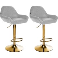 2er Set Barhocker Braga Gold Stoff grau 2er Set Barhocker Braga Gold Stoff grau von CLP