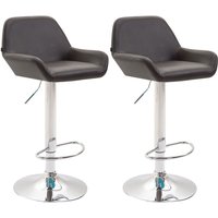 2er Set Barhocker Braga Kunstleder braun chrom von CLP