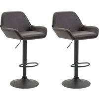 2er Set Barhocker Braga Kunstleder braun schwarz von CLP