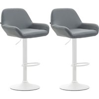 2er Set Barhocker Braga Kunstleder grau weiß von CLP