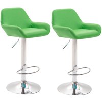 2er Set Barhocker Braga Kunstleder grün chrom von CLP