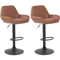 2er Set Barhocker Braga Kunstleder hellbraun schwarz von CLP