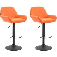 CLP - 2er Set Barhocker Braga Kunstleder orange schwarz von CLP