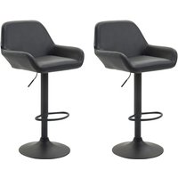 2er Set Barhocker Braga Kunstleder schwarz schwarz von CLP