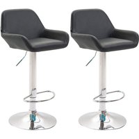 2er Set Barhocker Braga Kunstleder schwarz chrom von CLP