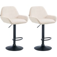 2er Set Barhocker Braga Samt creme Metall matt schwarz von CLP