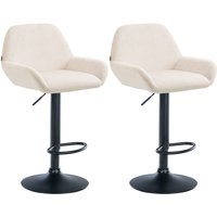 2er Set Barhocker Braga Samt creme Metall matt schwarz von CLP