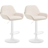 2er Set Barhocker Braga Samt creme Metall matt weiss 2er Set Barhocker Braga Samt creme Metall matt weiss von CLP