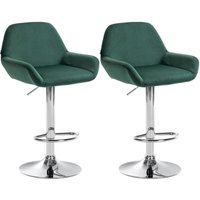 2er Set Barhocker Braga Samt dunkelgrün Metall in Chromoptik 2er Set Barhocker Braga Samt dunkelgrün Metall in Chromoptik von CLP