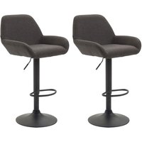 2er Set Barhocker Braga Stoff dunkelgrau schwarz 2er Set Barhocker Braga Stoff dunkelgrau schwarz von CLP