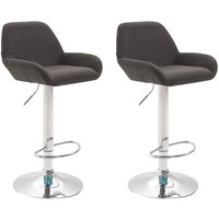 2er Set Barhocker Braga Stoff dunkelgrau chrom von CLP