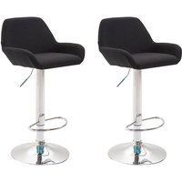 2er Set Barhocker Braga Stoff schwarz chrom 2er Set Barhocker Braga Stoff schwarz chrom von CLP
