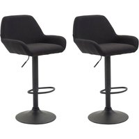 2er Set Barhocker Braga Stoff schwarz schwarz von CLP