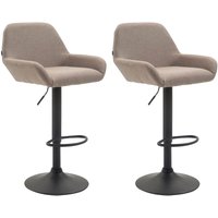 2er Set Barhocker Braga Stoff taupe schwarz 2er Set Barhocker Braga Stoff taupe schwarz von CLP
